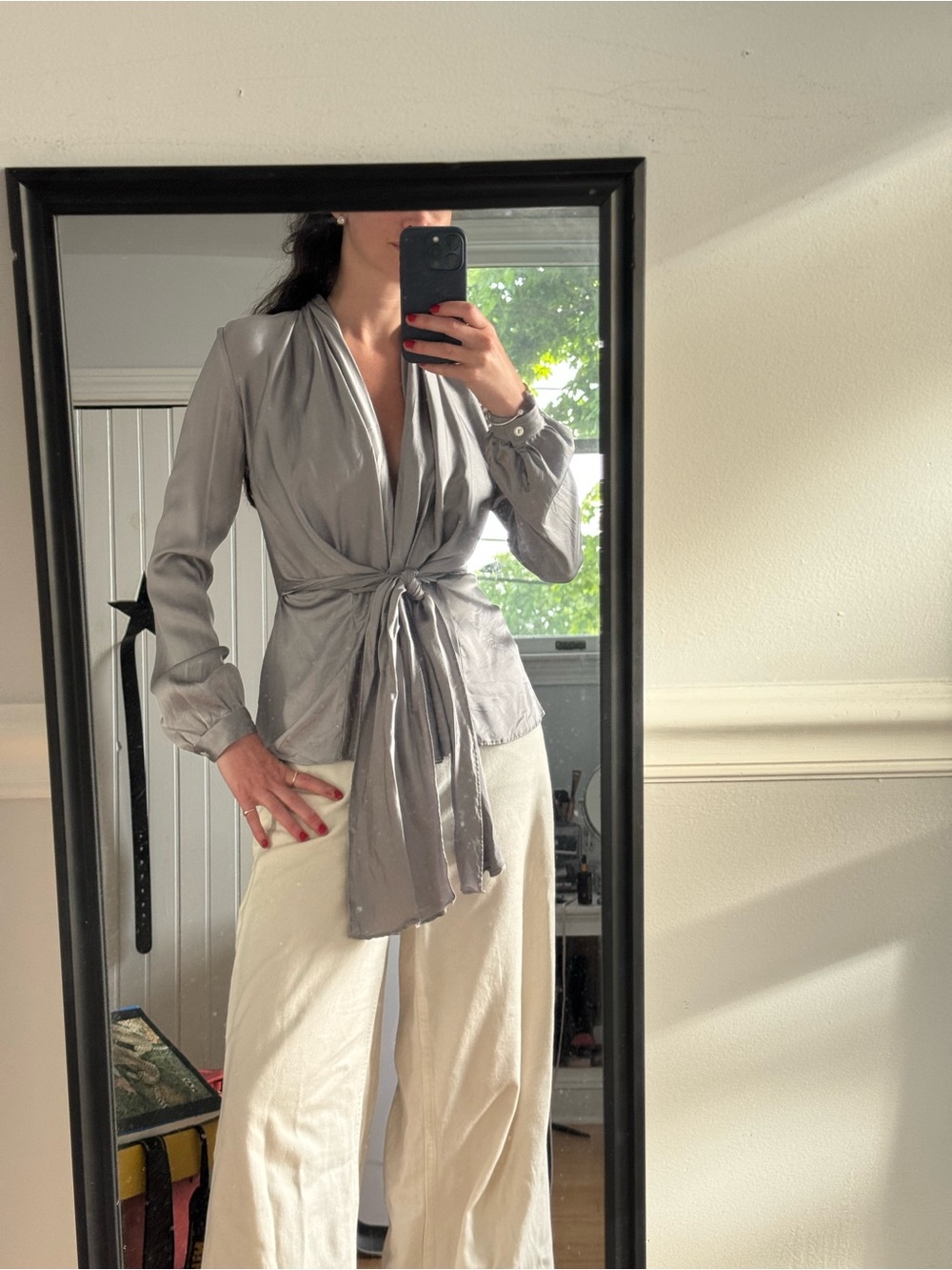 Jennifer Tattanelli Silk Blouse with Sash